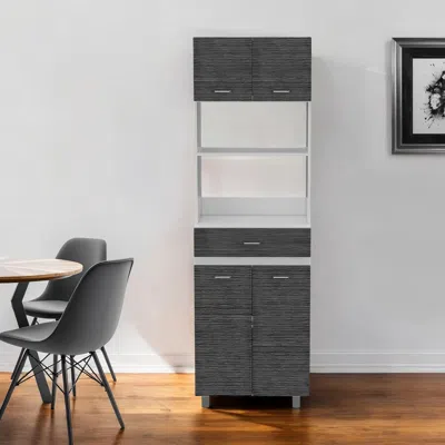 Hivvago 79" Gray Pantry Cabinet With Three Storage Shelves
