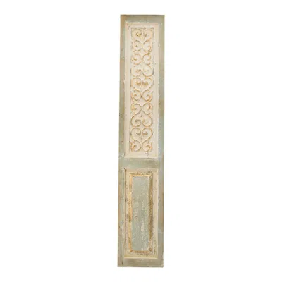 Hivvago 79 Inch Tall Decorative Carved Wood Panel Wall Art, Fir Wood, Beige, Gray
