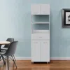 Hivvago 79" White Pantry Cabinet With Three Shelves In White