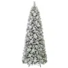 Hivvago 7ft Pre-lit Artificial Christmas Tree With Pine Needles, 350 Led Lights & Flocked Snow Branches, Hin In Multi