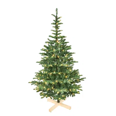 Hivvago 7ft Pre-lit Christmas Tree With 400 Warm White Led Lights In Green