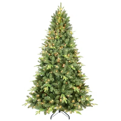 Hivvago 7ft Pre-lit Christmas Tree With 450 Ul Warm White Lights Classic Green Tree With 1875 Pe+pvc Tips