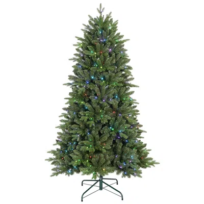 Hivvago 7ft Prelit Christmas Tree With 340 Rgb Led Lights & Easy Power Setup In Green