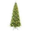 Hivvago 6ft Slim Christmas Tree With 300 Warm White Led Lights 850 Pe+pvc Tips In Green