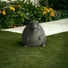 Hivvago 8" Antiqued Gray Chubby Rabbit Garden Statue In Gray