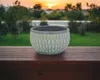 Hivvago 8" Aqua Textural Tone On Tone Ceramic Indoor Outdoor Round Pot Planter In Gray