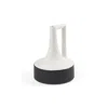 Hivvago 8" Black And White Ombre Ceramic Jug Vase In White