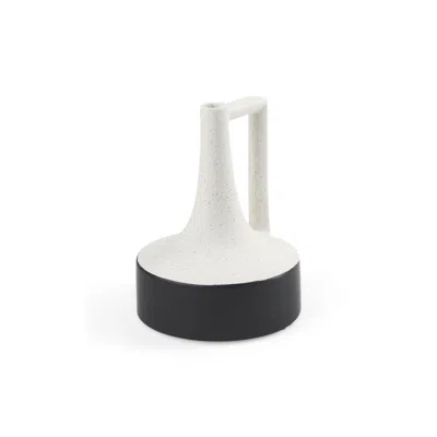 Hivvago 8" Black And White Ombre Ceramic Jug Vase
