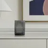 Hivvago 8" Black Cylinder Ribbed Glass Table Vase In Gray