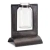 Hivvago 8" Black Round Metal Table Vase In Black