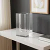 Hivvago 8" Clear Square Glass Table Vase In Transparent