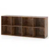 Hivvago 8-cube Bookcase Bookshelf With 2 Anti-tipping Kits Storage Organizer-rustic Brown