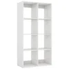 Hivvago 8 Cube Bookshelf With Back Guardrail For Living Room Bedroom-white