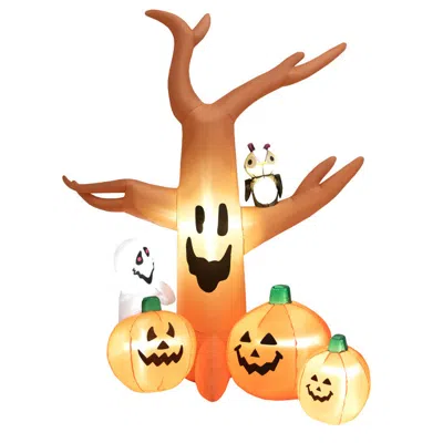 Hivvago 8 Feet Halloween Inflatable Dead Tree With Led Lights