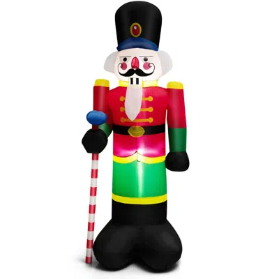 Hivvago 8 Feet Inflatable Nutcracker Soldier With 2 Built-in Led Lights In Multi