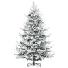 Hivvago 8 Foot Pine Snow Flocked Artificial Christmas Tree With 1479 Realistic Cedar Branches In White