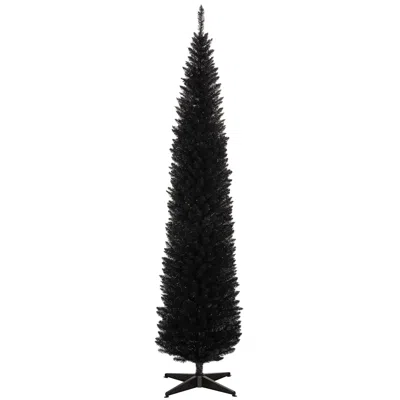 Hivvago 8 Ft Artificial Pencil Christmas Tree In Black