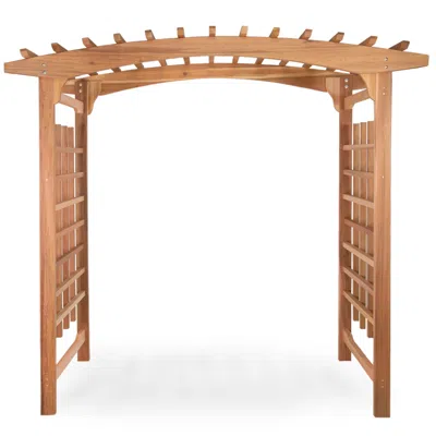 Hivvago 8-ft Cedar Garden Arbor In Brown
