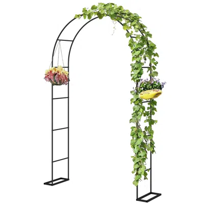 Hivvago 8 Ft Garden Arch Trellis For Climbing Plants In Green