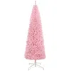 Hivvago 8 Ft Tall Unlit Slim Douglas Fir Artificial Christmas Tree With 1168 Realistic Branch Tips In Pink