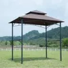 Hivvago 8-ft X 5-ft Steel Frame Outdoor Grill Gazebo With Vented Canopy In Brown