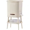 Hivvago 8 Gallon Elevated Trash Kitchen Can With Lid And Storage Shelf In Cream In Neutral