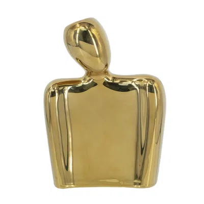 Hivvago 8" Gold Ceramic Table Vase