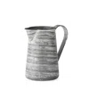 Hivvago 8" Gray And White Striped Metal Jug Vase In Gray