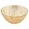 Hivvago 8 Hand Crafted Glass Gold Accent Salad Or Serving Bowl In Gold