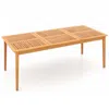 Hivvago 8-person Outdoor Acacia Wood Dining Rectangular Bistro Table With Umbrella Hole