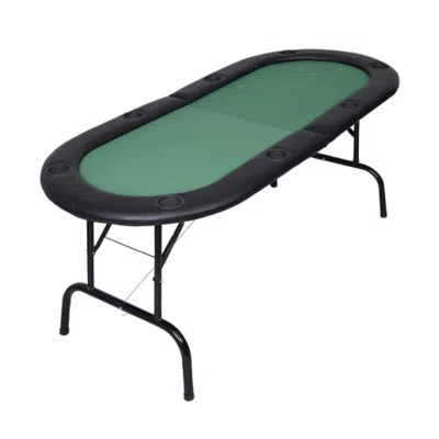 Hivvago 8 Players Texas Holdem Foldable Poker Table In Green