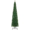 Hivvago 8' Pre-lit Pencil Christmas Tree With Warm Led Lights And Memory Wire Branch Tips In Green
