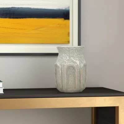 Hivvago 8" Sage And Gray Round Ceramic Table Vase