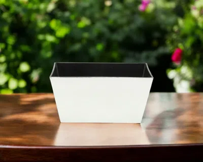 Hivvago 8" Silver Recycled Plastic Indoor Outdoor Rectangular Planter Box In White