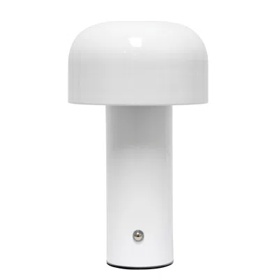 Hivvago 8" White Metal Table Lamp