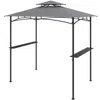 Hivvago 8 X 5 Feet Grill Gazebo With 2 Shelves 6 Hooks And Metal Frame-gray In Gray