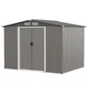 Hivvago 8 X 6 Feet Galvanized Steel Storage Shed For Garden Yard-gray
