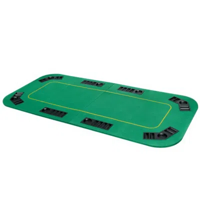 Hivvago 80 Inch X 36 Inch Folding 8 Player Deluxe Texas Poker Table Top With Bag In Green