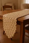 Hivvago 80" Natural Geometric Circles Scalloped Shape Jute Table Runner In Brown