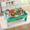 Hivvago 80-piece Wooden Train Set And Table