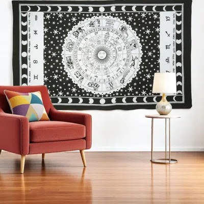 Hivvago 80" X 56" Black And White Cotton Hanging Tapestry