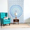 Hivvago 80" X 56" Blue And White Mandala Cotton Hanging Tapestry In Blue