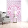 Hivvago 80" X 56" Pink And White Mandala Cotton Hanging Tapestry In Pink