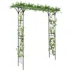 Hivvago 81 Inch Garden Arbor Metal Archway For Climbing Plants-black