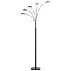 Hivvago 82" Bronze Five Light Led Arc Floor Lamp In Black
