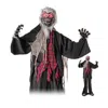 Hivvago 8.2 Ft Standing Animatronic Werewolf With Howling Sounds Red Flashing Eyes And Poseable Arms In Black