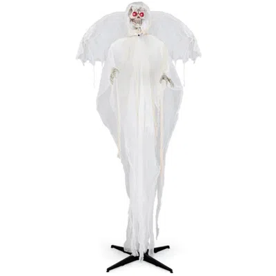 Hivvago 8.3 Ft Halloween Standing Haunted Angel With Lighted Eyes And Automatic Wing Movement
