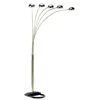 Hivvago 84" Gold Five Light Arc Floor Lamp With Brass Metal Dome Shade In Gold