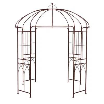Hivvago 8.4 X 7 Feet Wide Birdcage Shape Garden Arbor In Brown