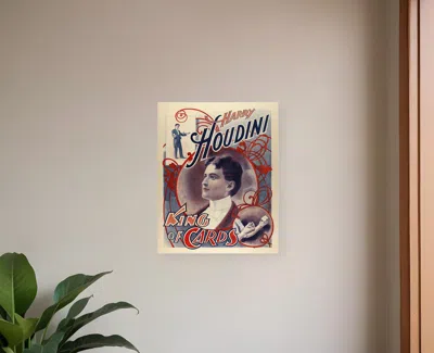 Hivvago 8.5" X 11" Houdini King Of Cards Vintage Magic Poster Wall Art In Neutral